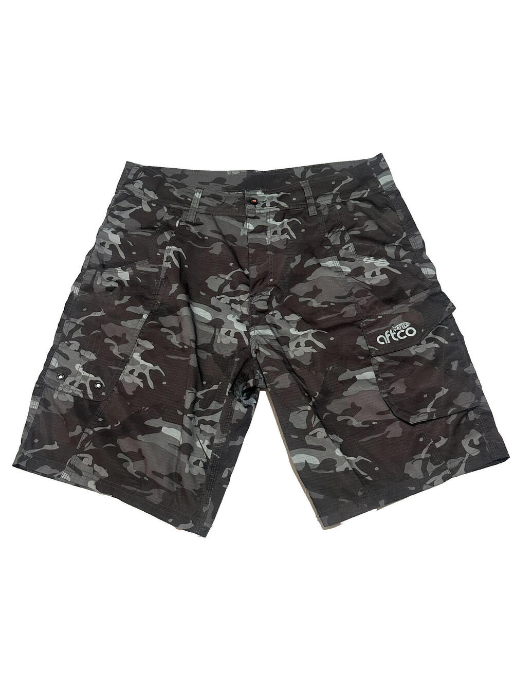 American Fishing Tackle AFTCO Men 36 Tactical Black Camo Quick Dry Shorts Fish